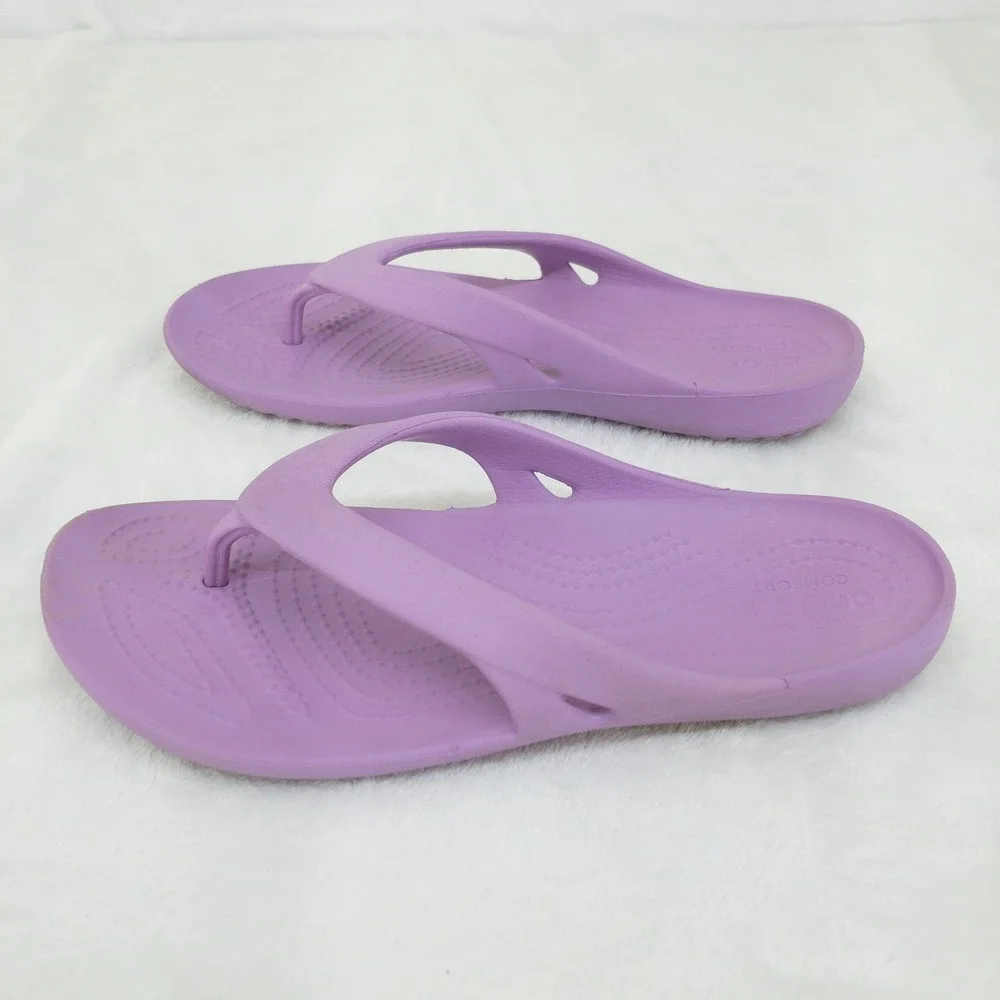 Crocs Kadee II Flip Flop Womens 7 Purple Sandal Lightweight Comfort Casual
